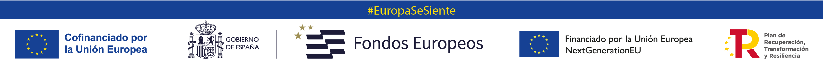 Cofinanciado por la Unión Europea · Gobierno de España · Fondos Europeos · Financiado por la Unión Europea NextGenerationEU · Plan de Recuperación, Transformación y Resiliencia