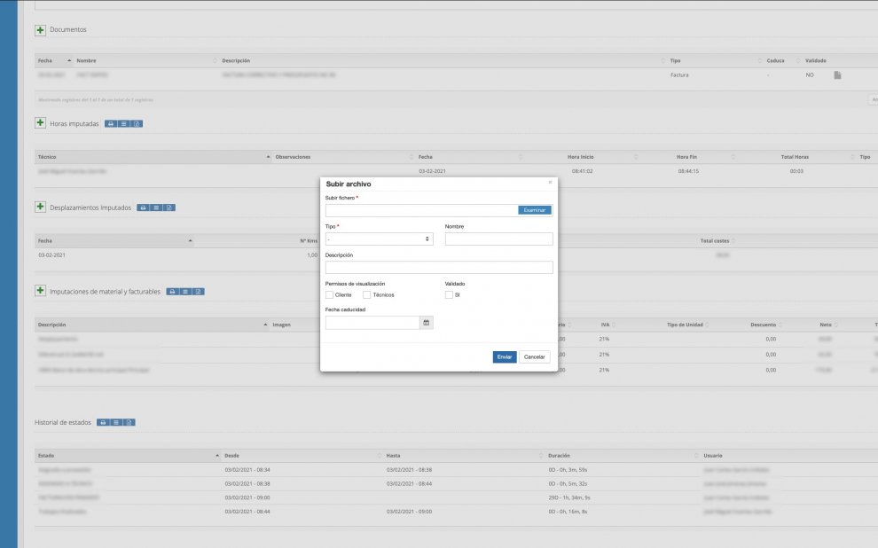 GMAO CLOUD - gestor documental subir documento