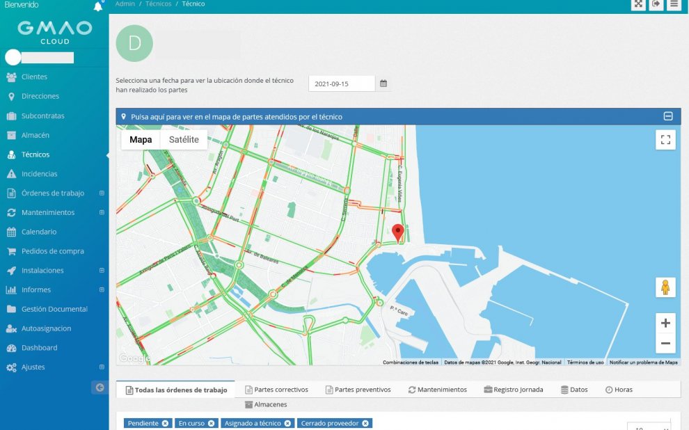 GMAO para la gestión de equipos de trabajo - geolocalizacion